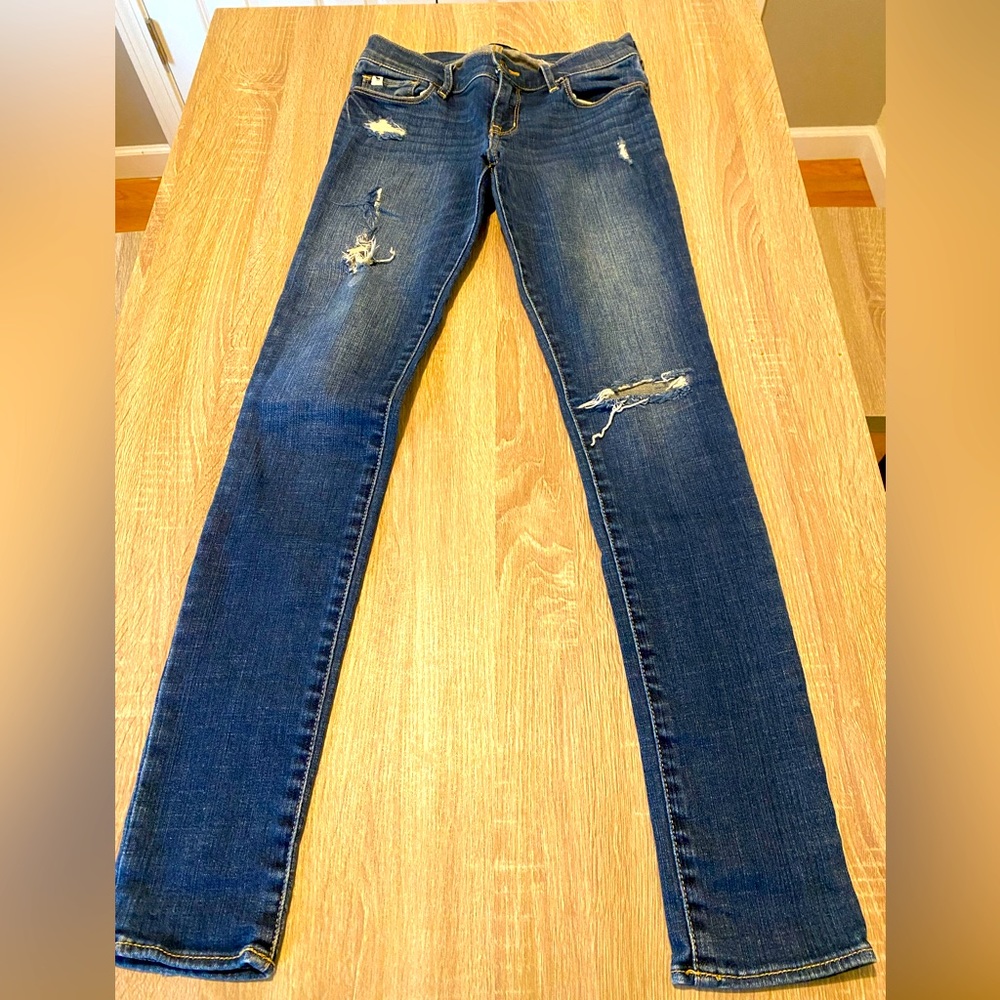 Abercrombie kids size 16 slim straight leg ripped jeans